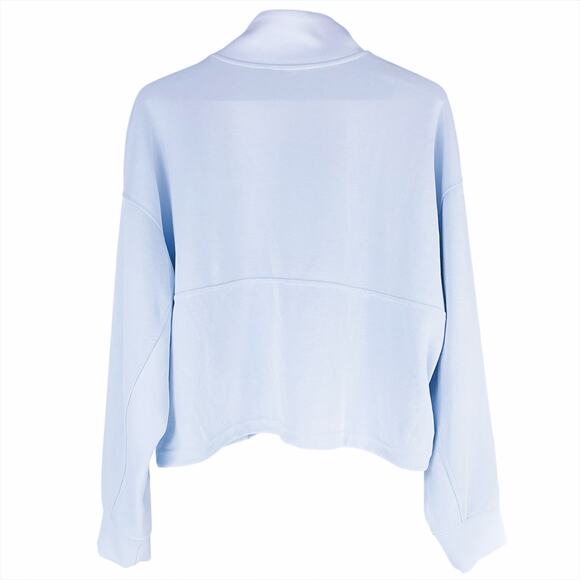 ATHLETA Seasoft Rib 1/4-Zip Modal-Blend Sweatshirt in Gossamer Blue Size XL - Picture 7 of 9